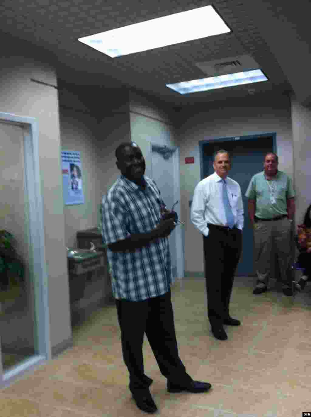 Jorge Luis García Pérez Antúnez durante su visita a Marti Noticias sustuvo un enuentro con trabajadores de la emisora.