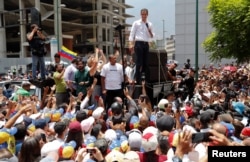 Juan Guaidó el 1ro de Mayo en Caracas.