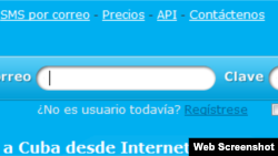 Sitio digital desde donde Viso Bello envía sms a Cuba y recibe sms desde Cuba